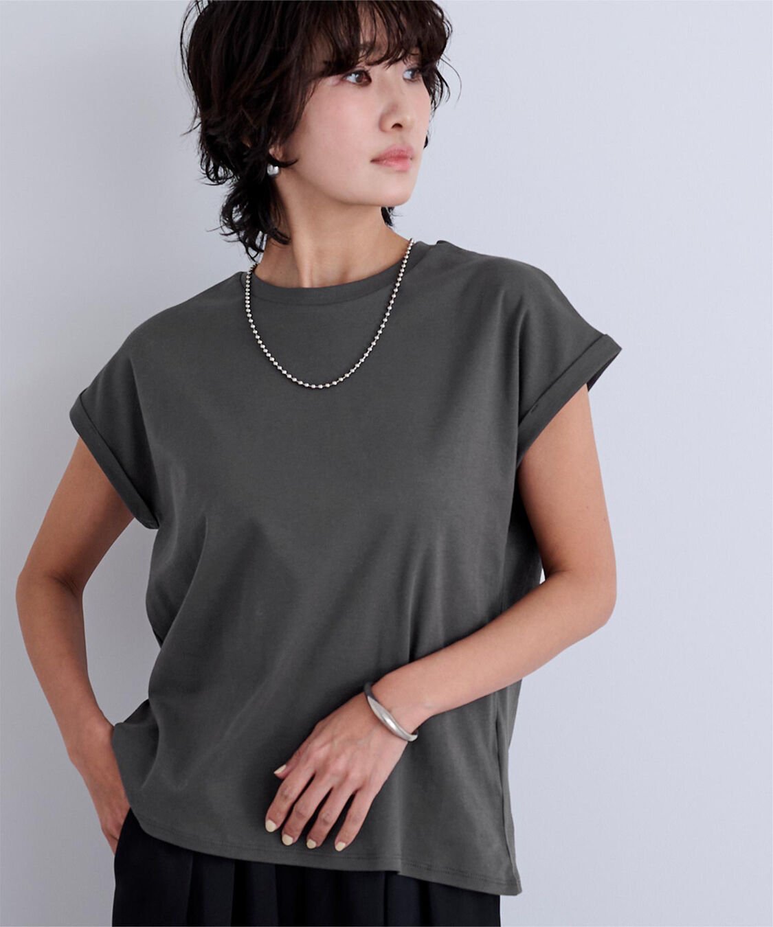 ur's「汗染み防止ダブルカフスTシャツ」|Tシャツ・カットソー|