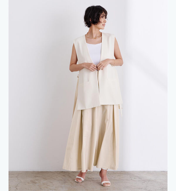 ur's「撥水ウエストタックフレアスカート」|スカート|ベージュ