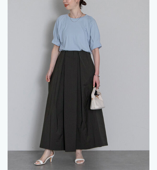ur's「撥水ウエストタックフレアスカート」|スカート|ブラック