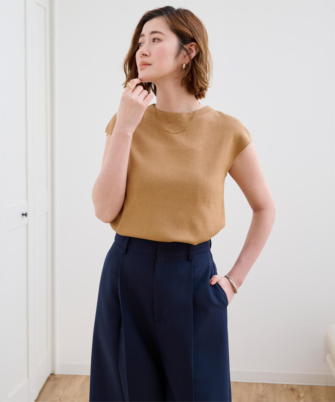 ur's「プチハイネックフレンチスリーブニット」|ニット・セーター|