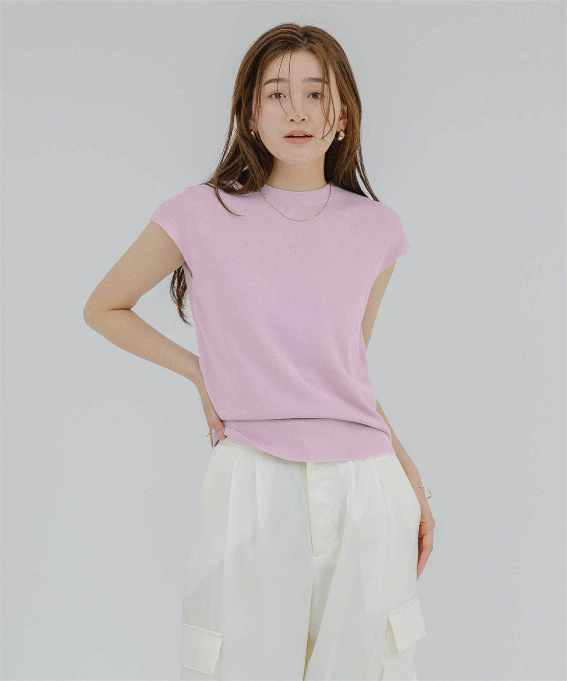 ur's「プチハイネックフレンチスリーブニット」|ニット・セーター|