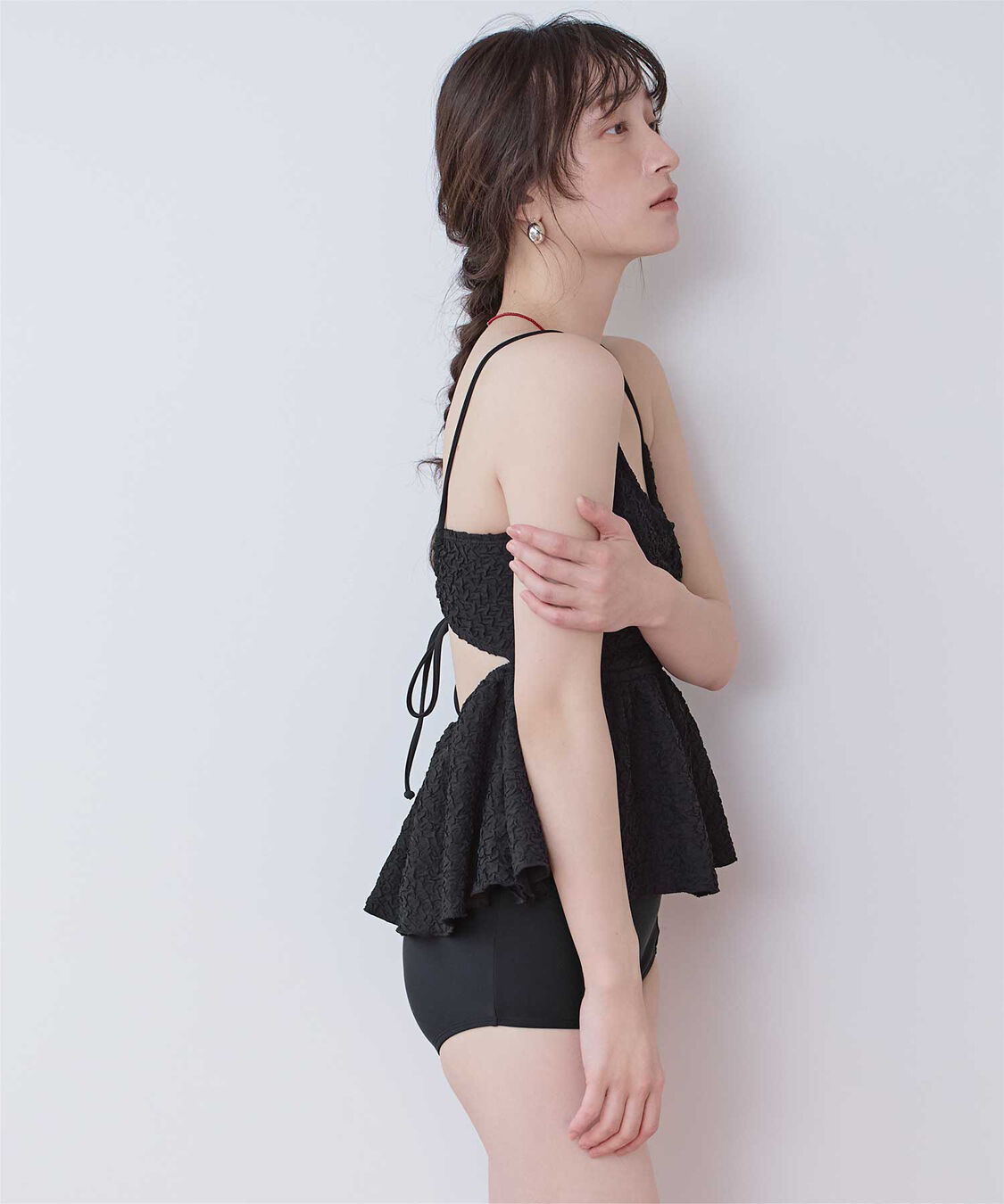 SEA DRESS「立体ジャガードペプラムフレアビキニ/水着」|ビキニ|