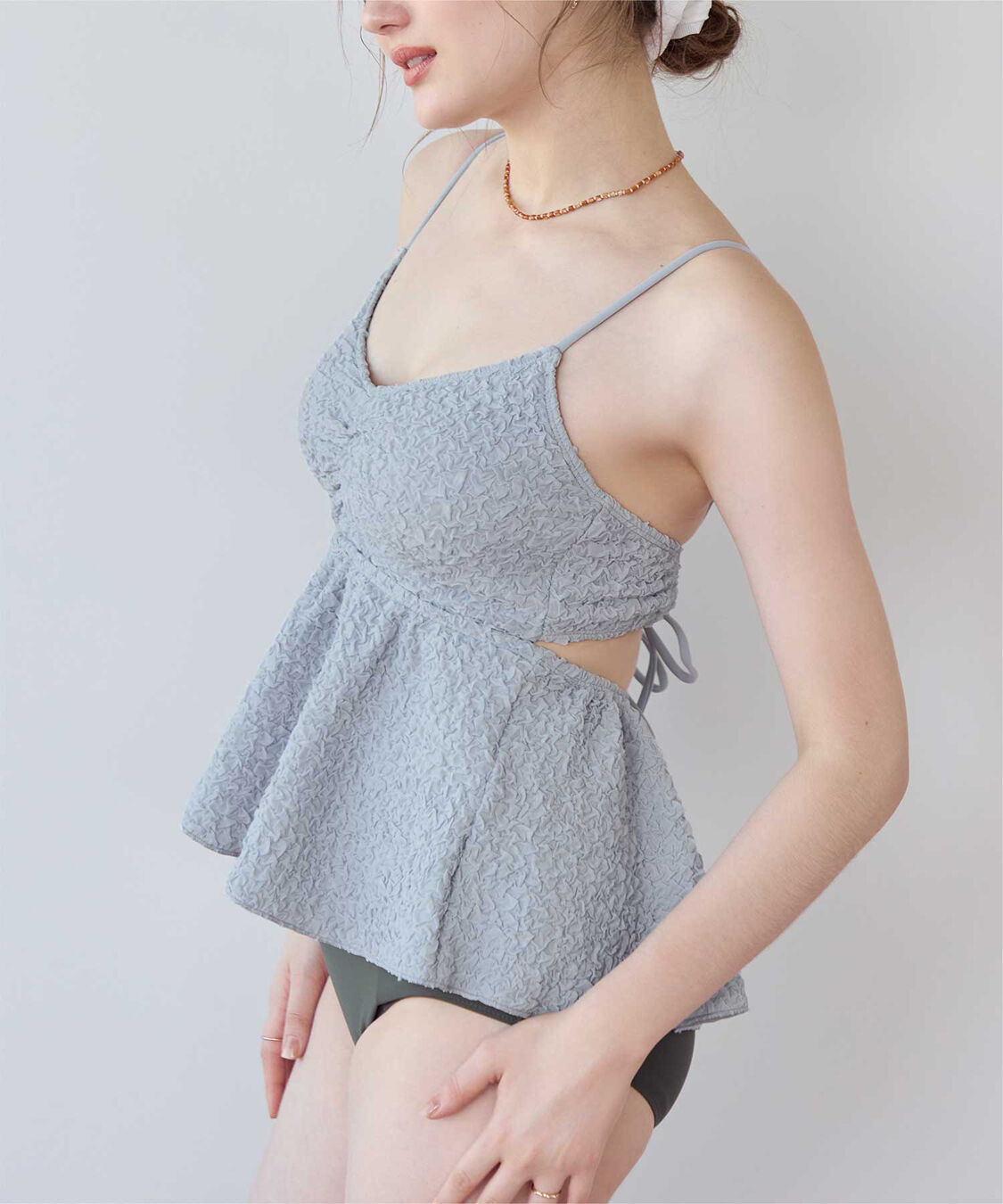 SEA DRESS「立体ジャガードペプラムフレアビキニ/水着」|ビキニ|