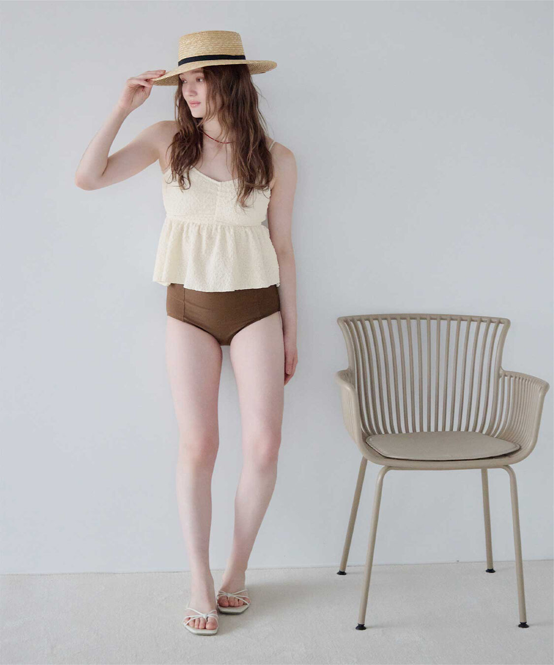 SEA DRESS「立体ジャガードペプラムフレアビキニ/水着」|ビキニ|