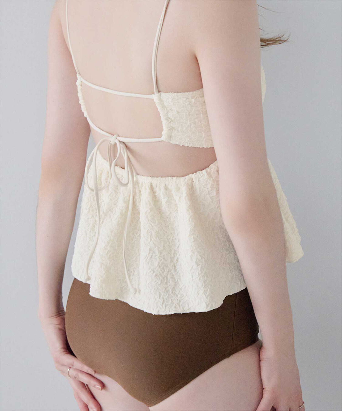 SEA DRESS「立体ジャガードペプラムフレアビキニ/水着」|ビキニ|