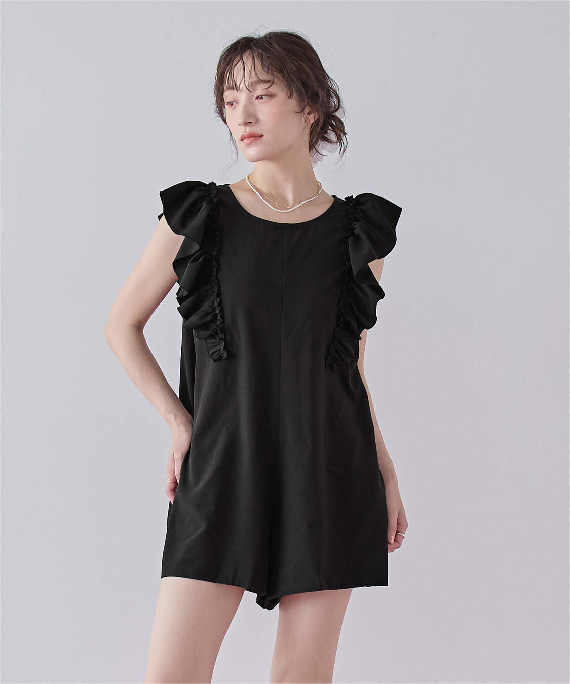 SEA DRESS「ショルダーフリルオールインワン/ワンピース水着」|コンビネゾン|