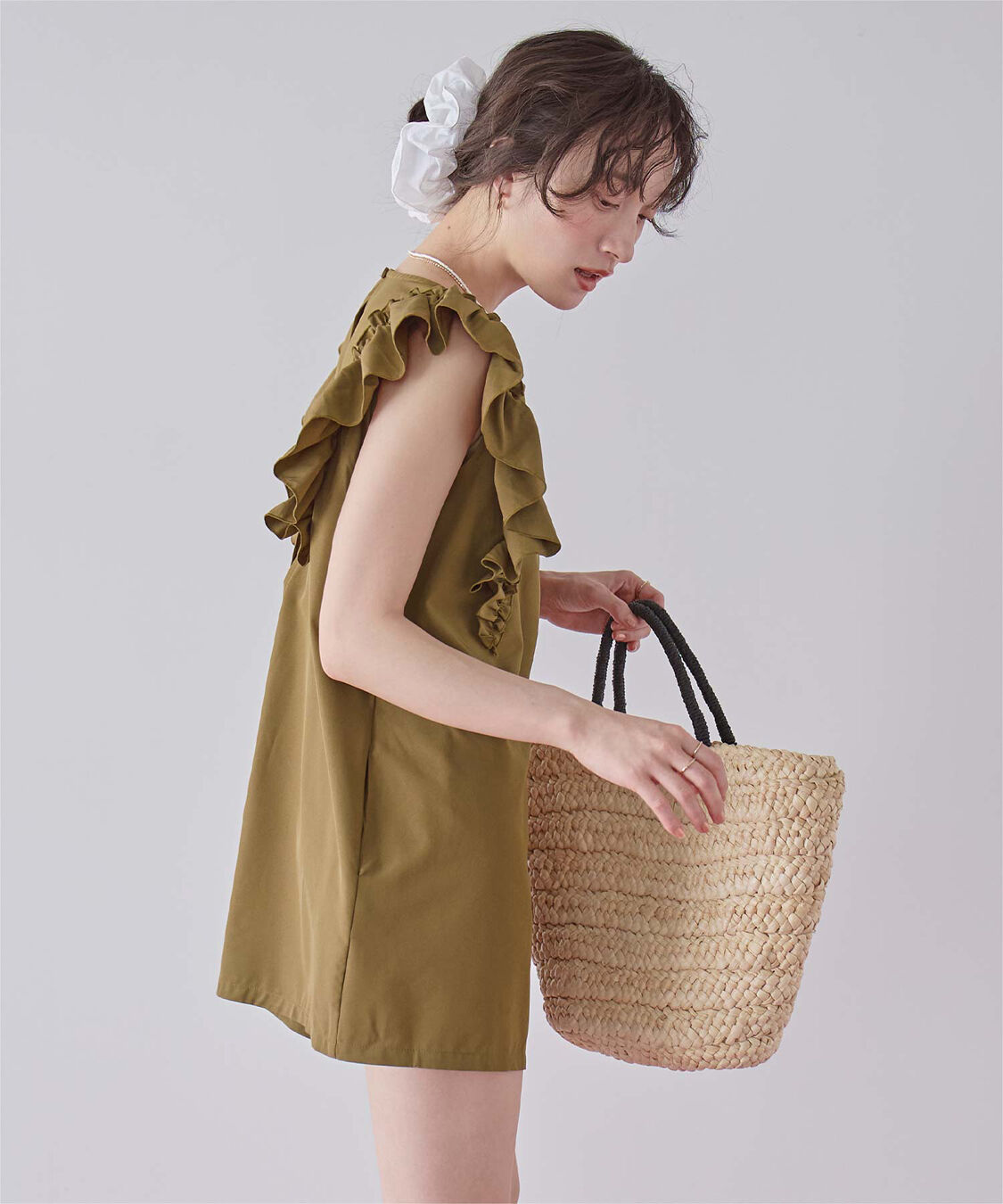 SEA DRESS「ショルダーフリルオールインワン/ワンピース水着」|コンビネゾン|