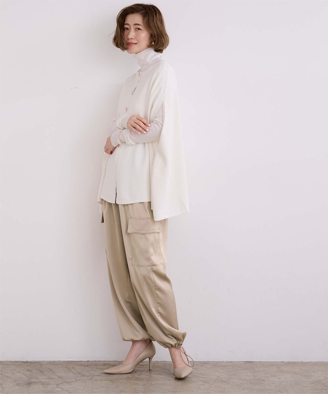 ur's「サテンパラシュートパンツ」|カーゴ|