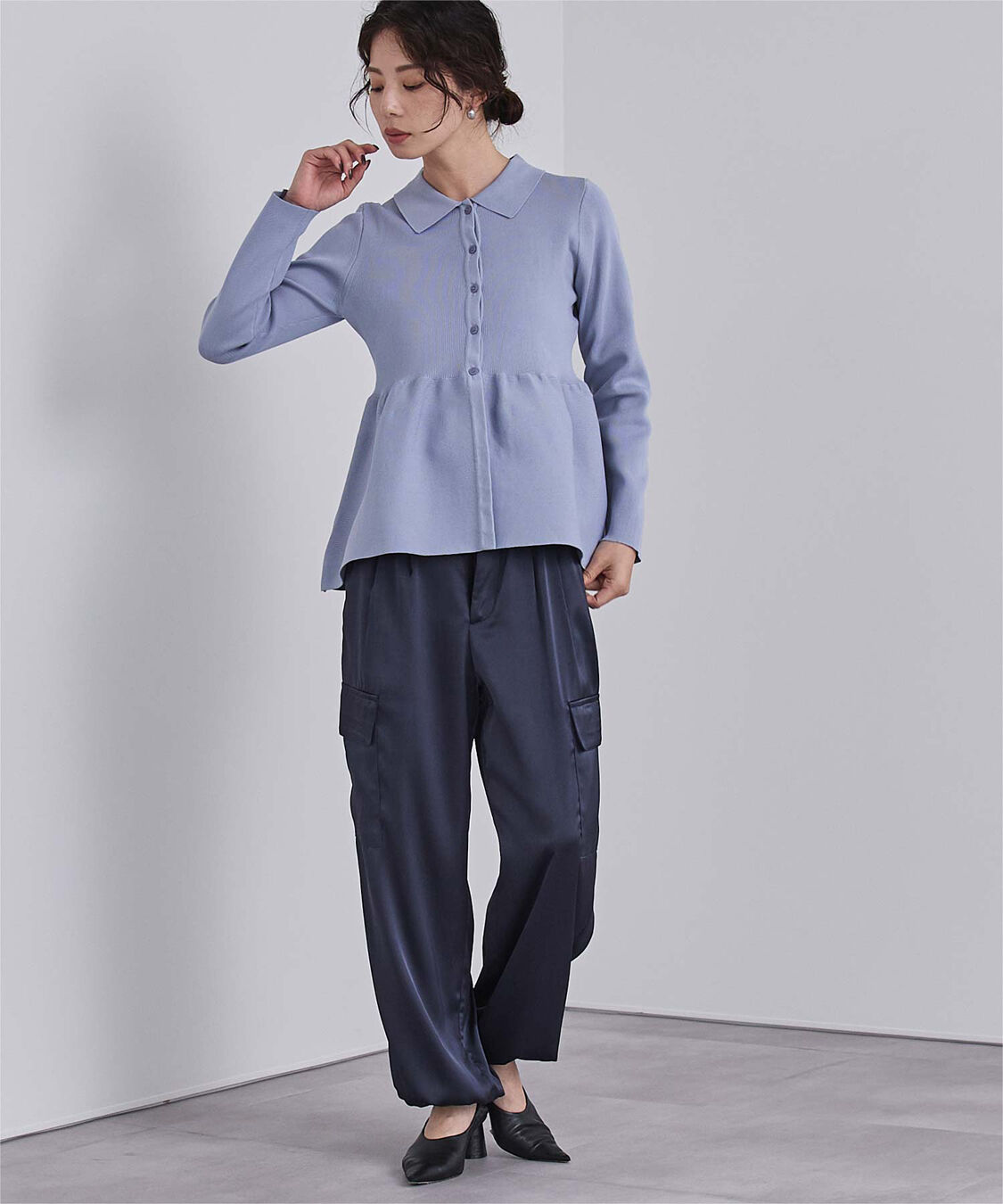 ur's「サテンパラシュートパンツ」|カーゴ|