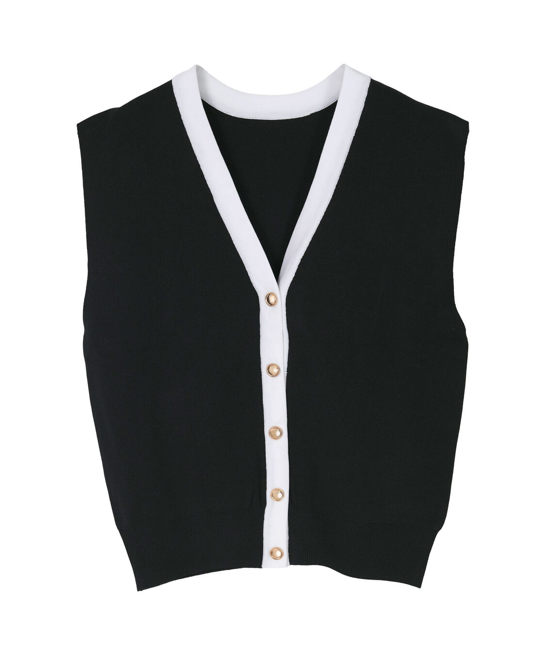 ur's「ゴールド釦コクーンニットベスト」|ニット・セーター|