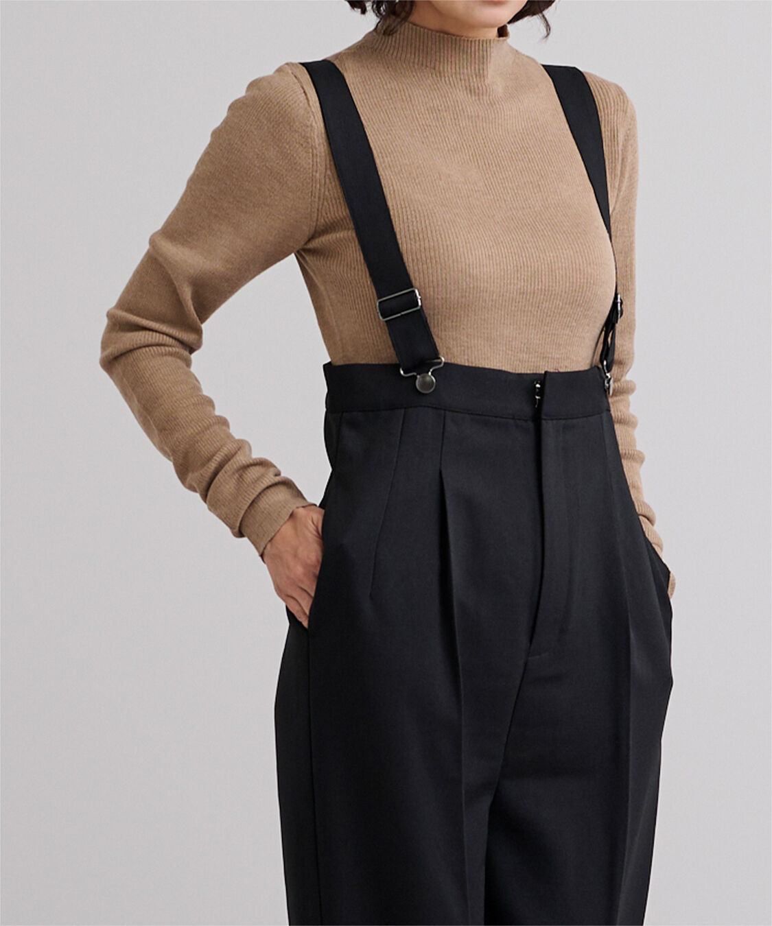 ur's「センタープレスダブルサロペットパンツ」|オールインワン|