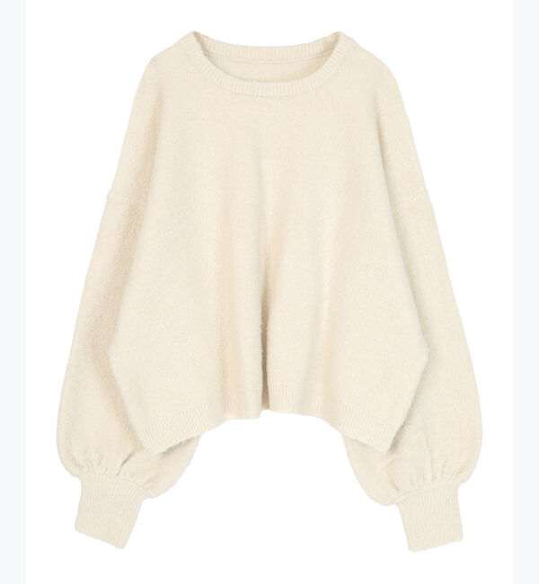 ur's「【星玲奈さんコラボアイテム】ウールブレンドクロップドクルーネックニット」|ニット・セーター|