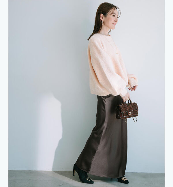 ur's「【星玲奈さんコラボアイテム】ウールブレンドクロップドクルーネックニット」|ニット・セーター|