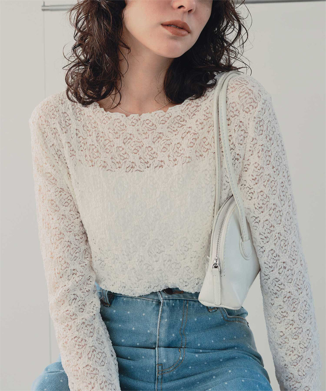 titivate「シアーレーストップス」|Tシャツ・カットソー|アイボリー