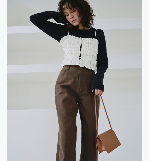 titivate「シャーリングフリルビスチェキャミソール」|キャミソール|