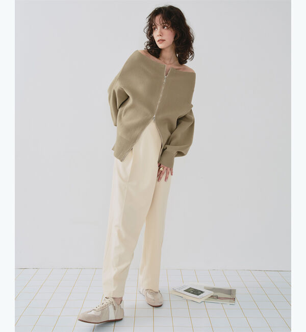 titivate「ダブルファスナーオーバーサイズニットプルオーバー」|ニット・セーター|