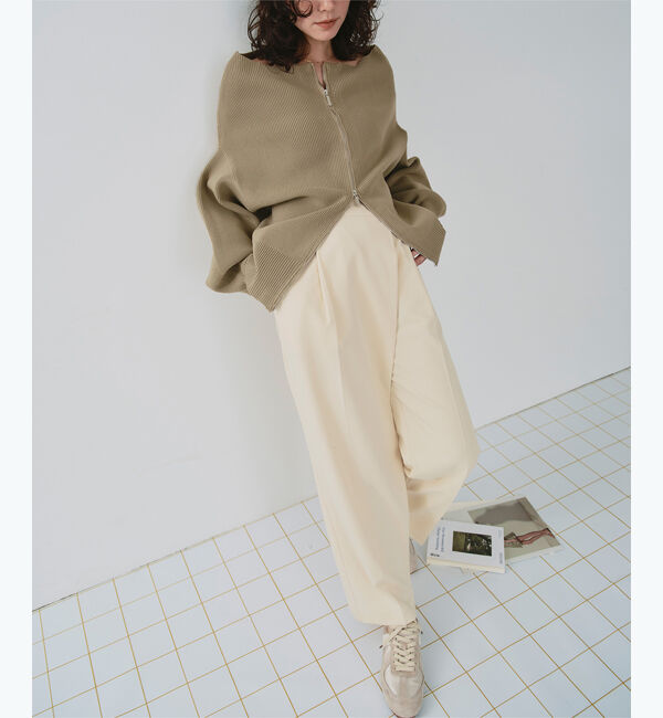 titivate「ダブルファスナーオーバーサイズニットプルオーバー」|ニット・セーター|