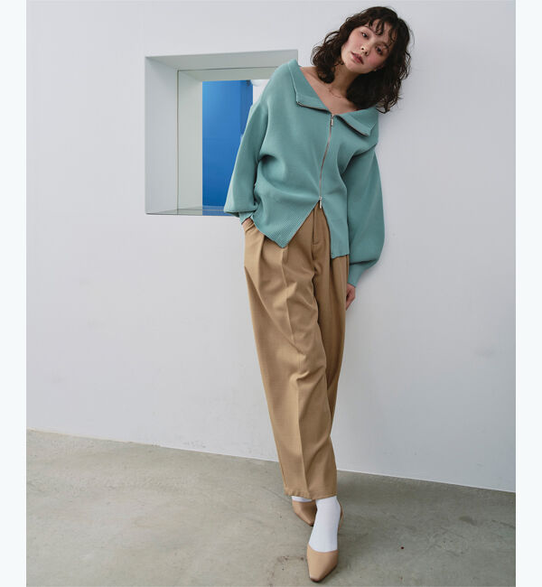 titivate「ダブルファスナーオーバーサイズニットプルオーバー」|ニット・セーター|