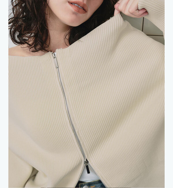 titivate「ダブルファスナーオーバーサイズニットプルオーバー」|ニット・セーター|