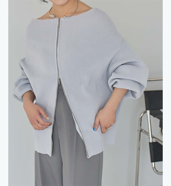 titivate「ダブルファスナーオーバーサイズニットプルオーバー」|ニット・セーター|