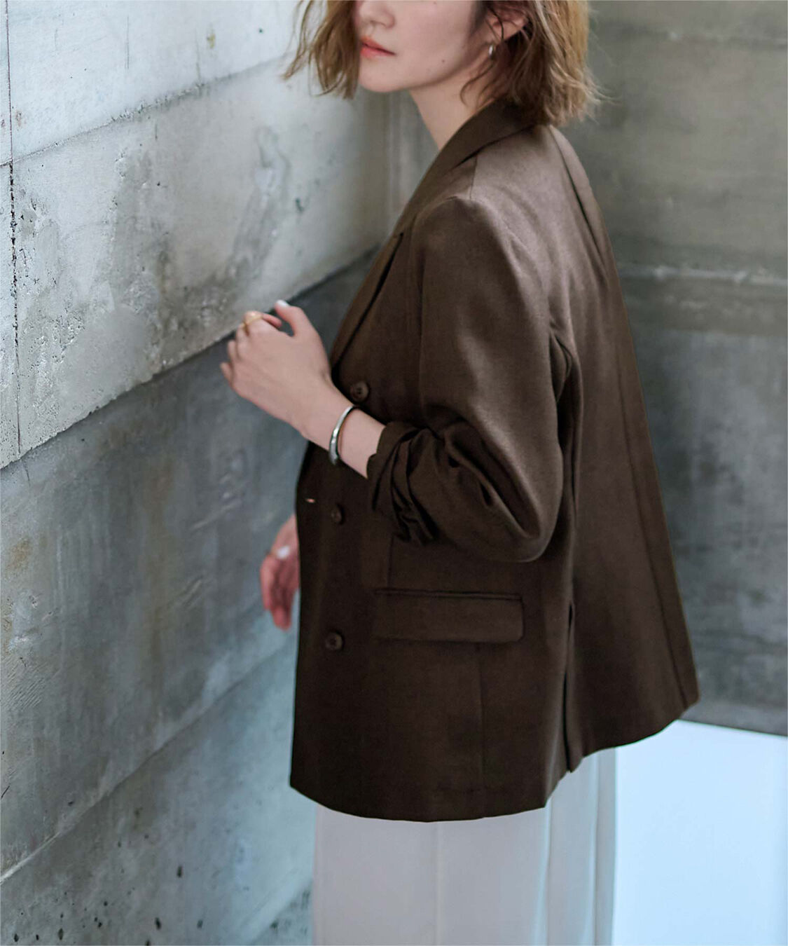 ur's「リネンライクダブルブレストジャケット」|テーラードジャケット|