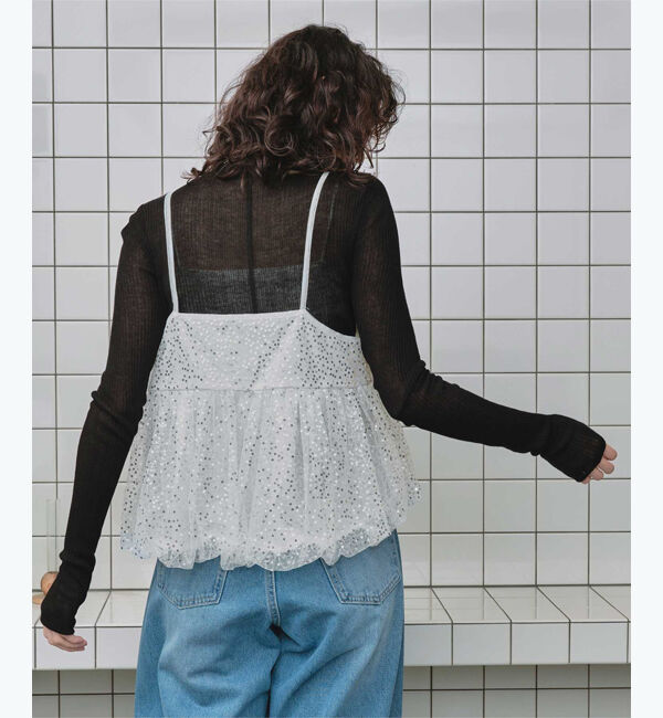 titivate「ヘムバルーンスパンコールキャミソールビスチェ」|キャミソール|
