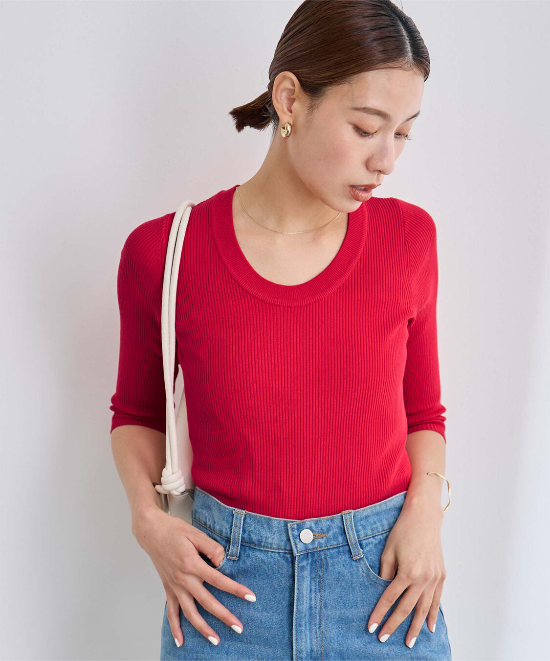 ur's「Uネックリブニット」|ニット・セーター|