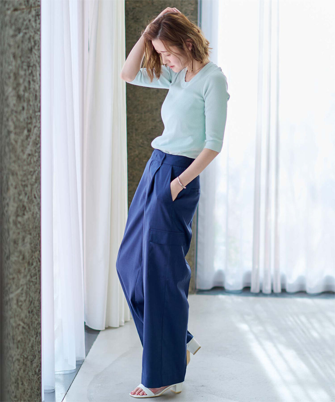 ur's「Uネックリブニット」|ニット・セーター|