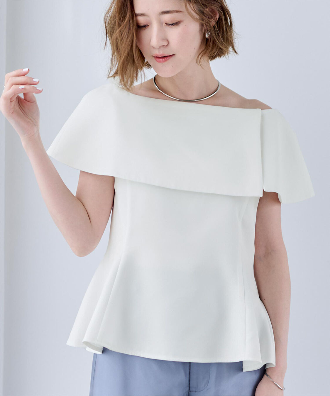 ur's「ケープデザインペプラムトップス」|シャツ・ブラウス|