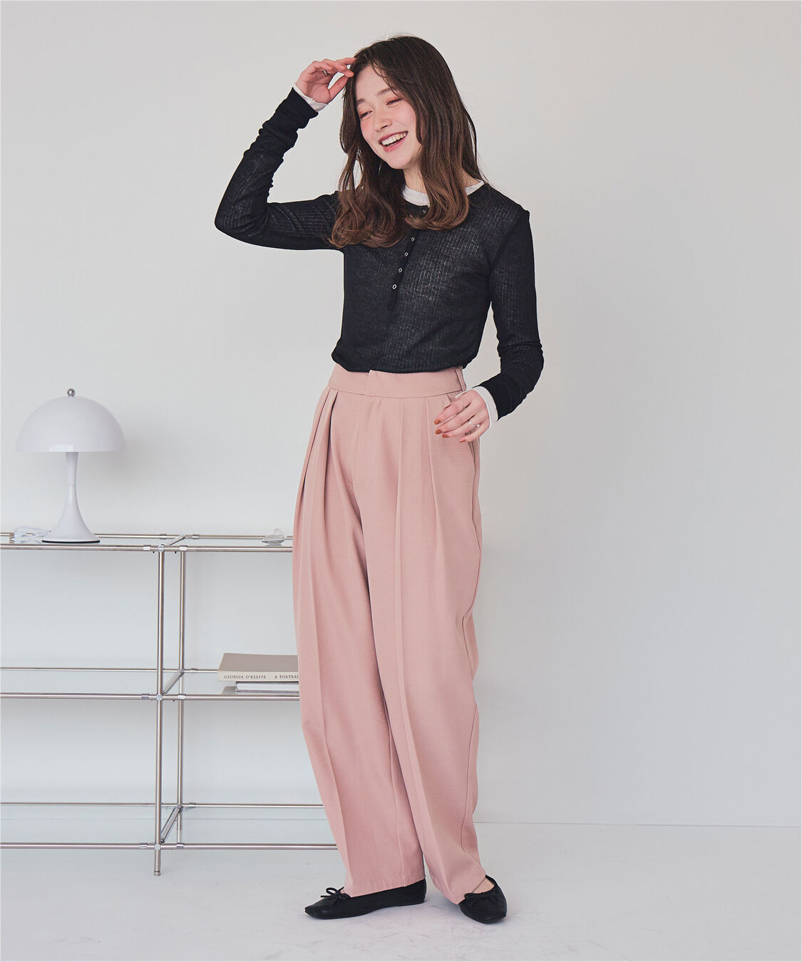 titivate「シアーテレコヘンリーネックトップス」|Tシャツ・カットソー|