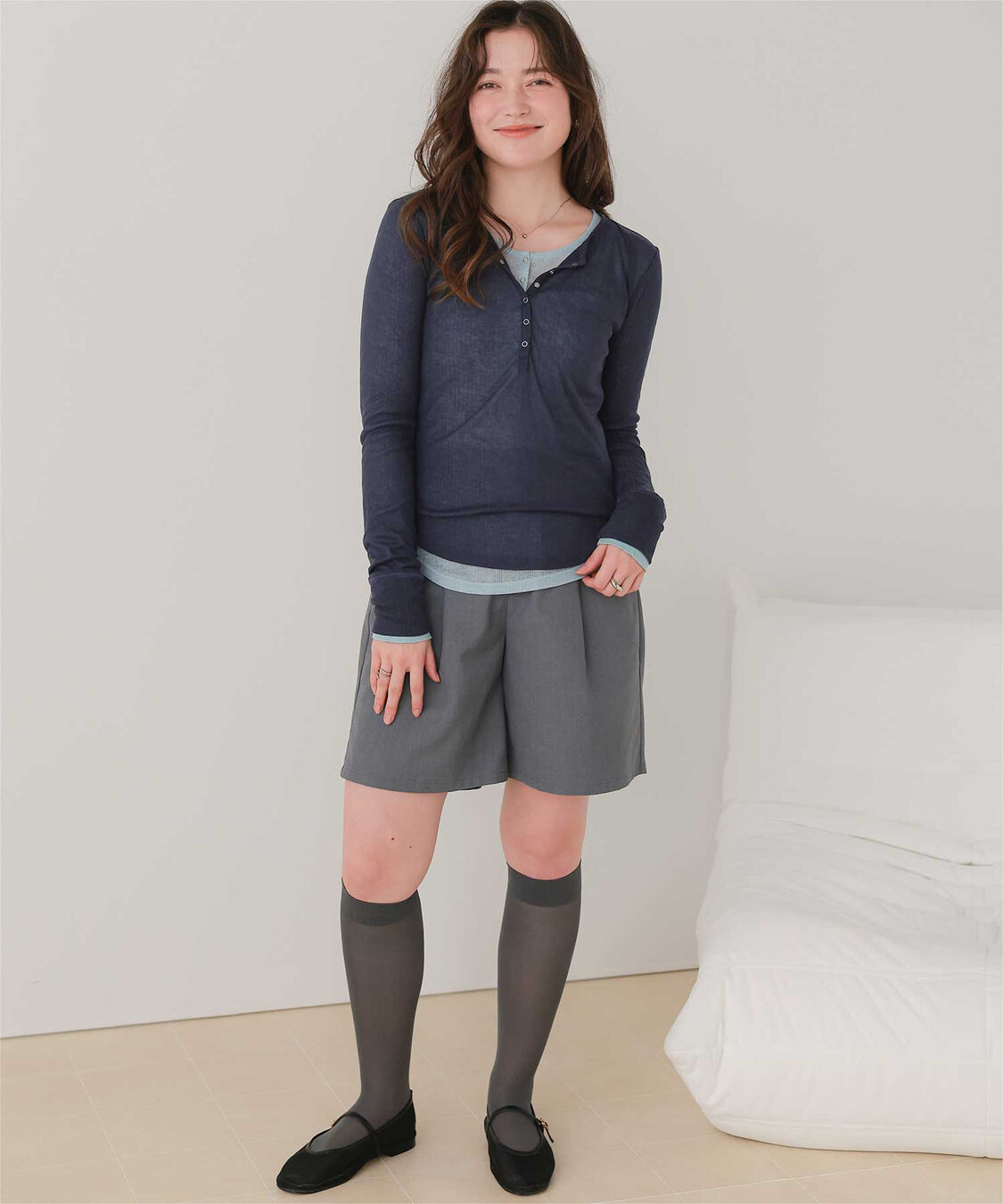 titivate「シアーテレコヘンリーネックトップス」|Tシャツ・カットソー|