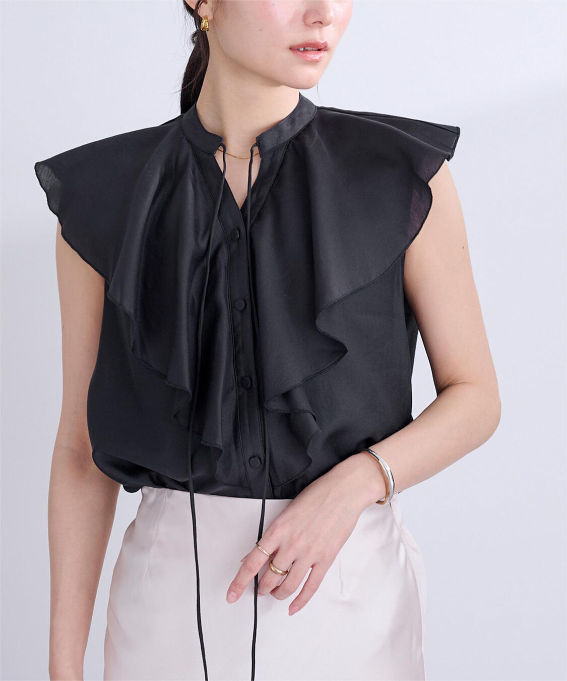 ur's「ラッフルデザインフレンチスリーブブラウス」|シャツ・ブラウス|