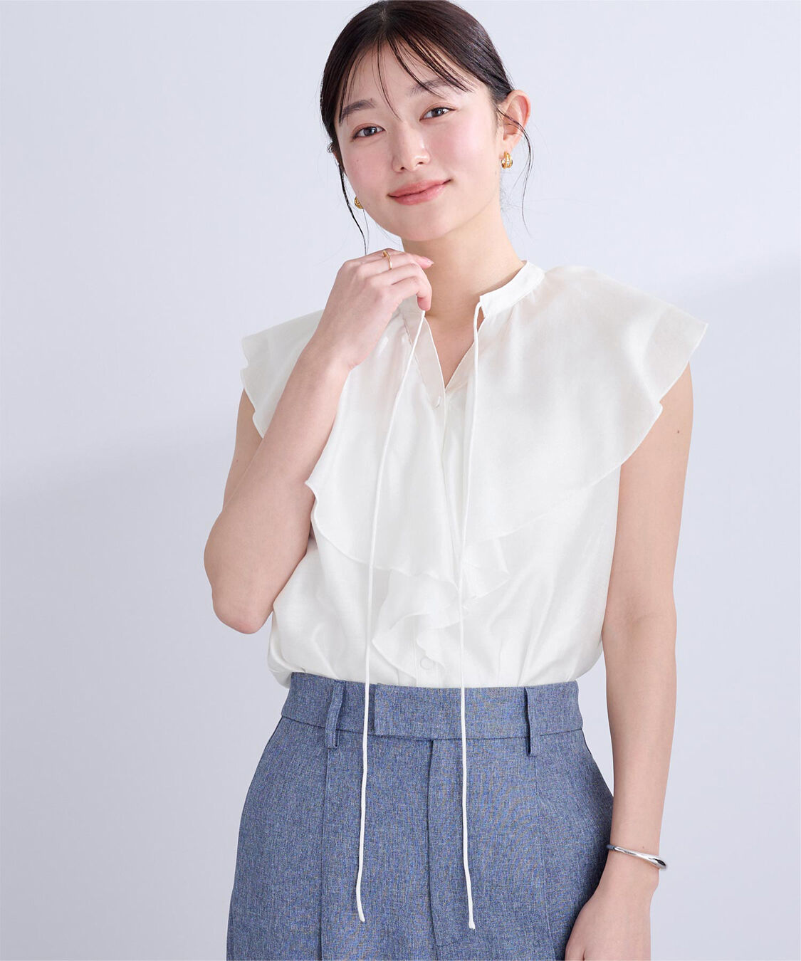 ur's「ラッフルデザインフレンチスリーブブラウス」|シャツ・ブラウス|