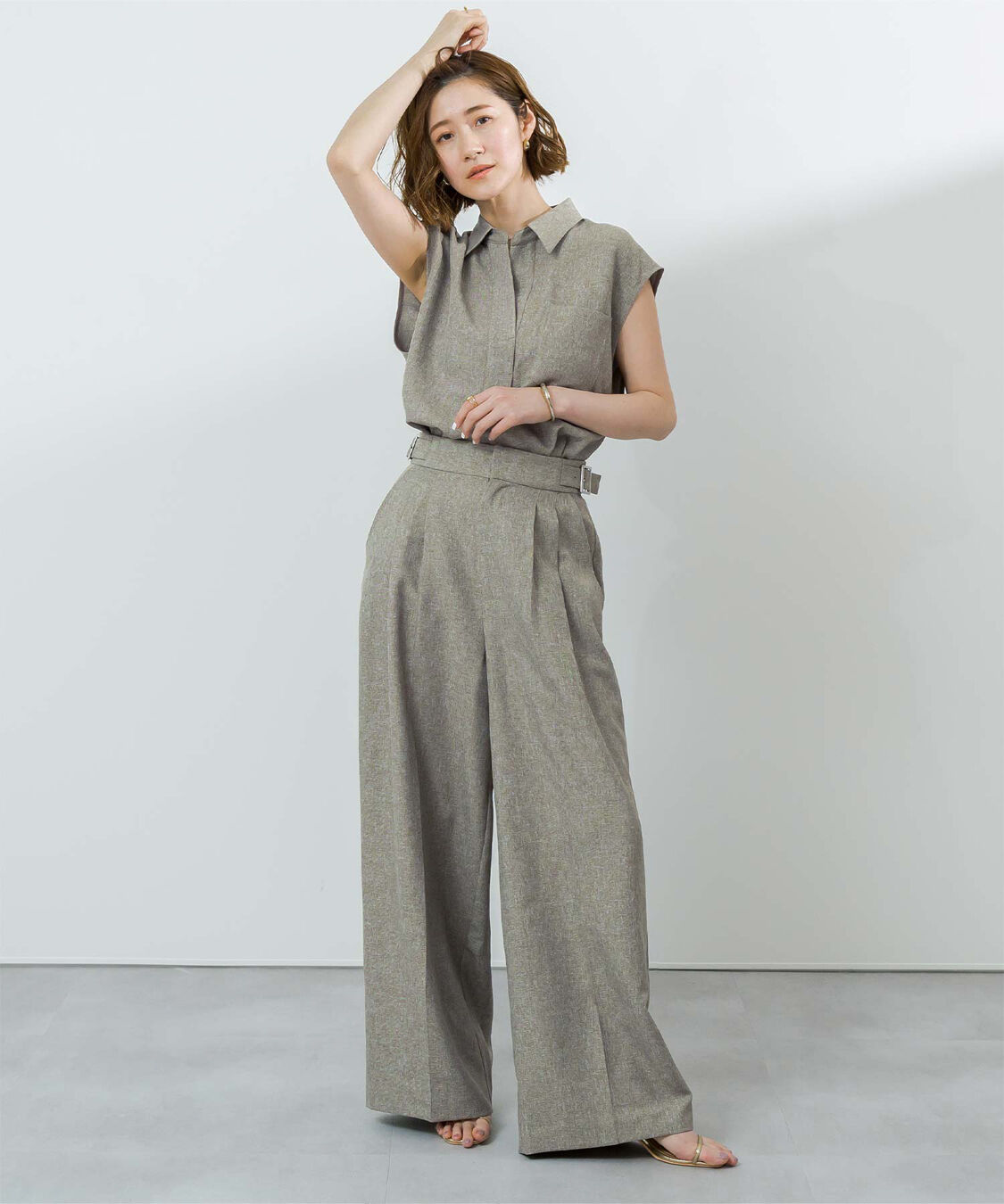 ur's「リネンライクフレンチスリーブスキッパーブラウス」|シャツ・ブラウス|