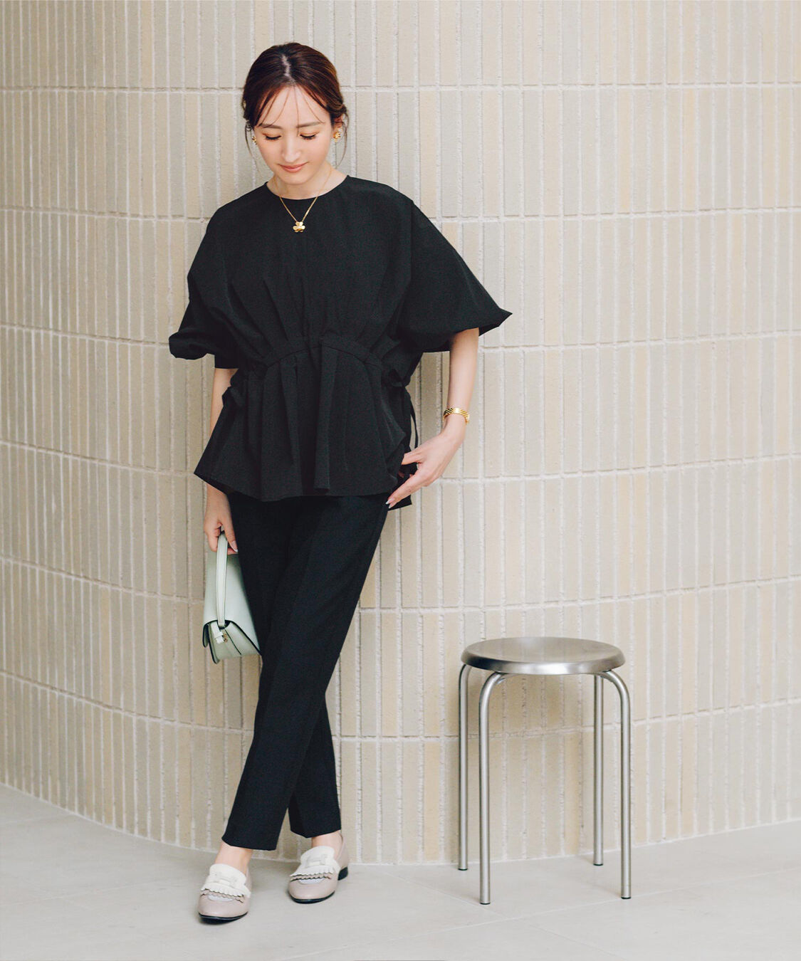 ur's「【星玲奈さんコラボアイテム】ハイウエストスリムパンツ」|スラックス|