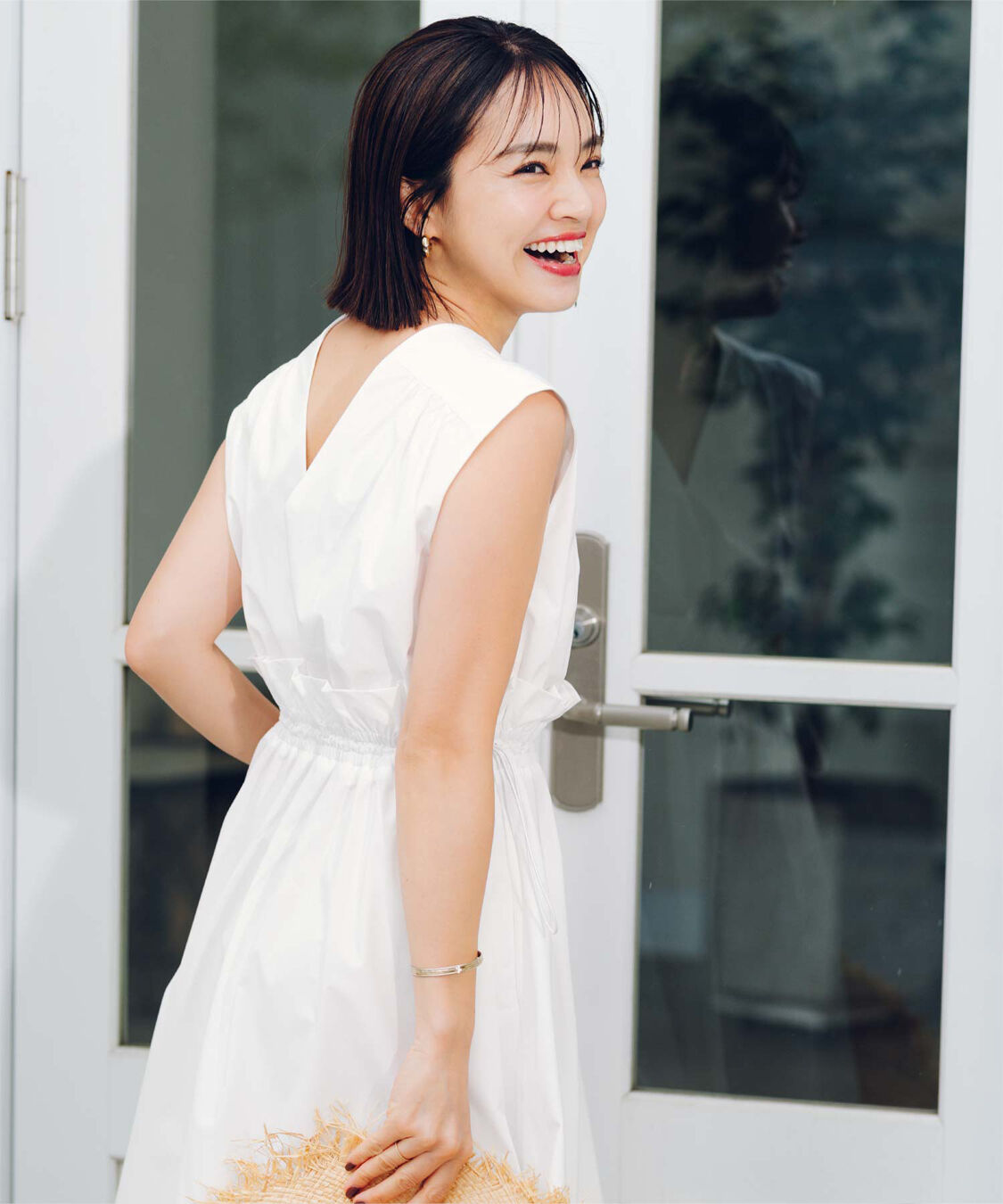 ur's「【春名亜美さんコラボアイテム】前後2wayウエストフリルデザインワンピース」|ワンピース|