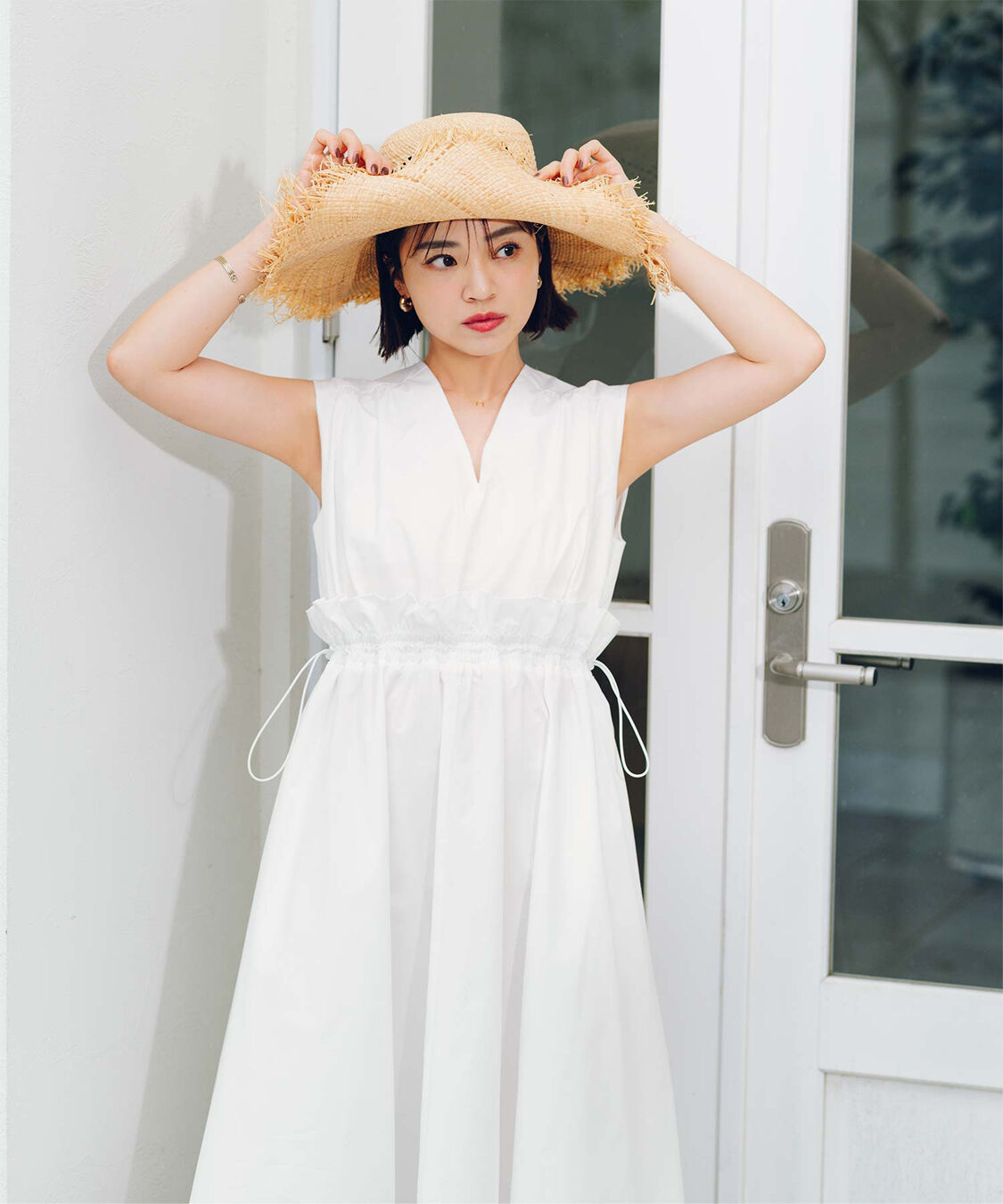 ur's「【春名亜美さんコラボアイテム】前後2wayウエストフリルデザインワンピース」|ワンピース|