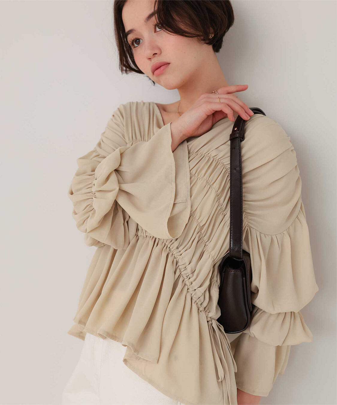 titivate「ｼｬｰﾘﾝｸﾞｷﾞｬｻﾞｰﾎﾞﾘｭｰﾑﾌﾞﾗｳｽ」|シャツ・ブラウス|