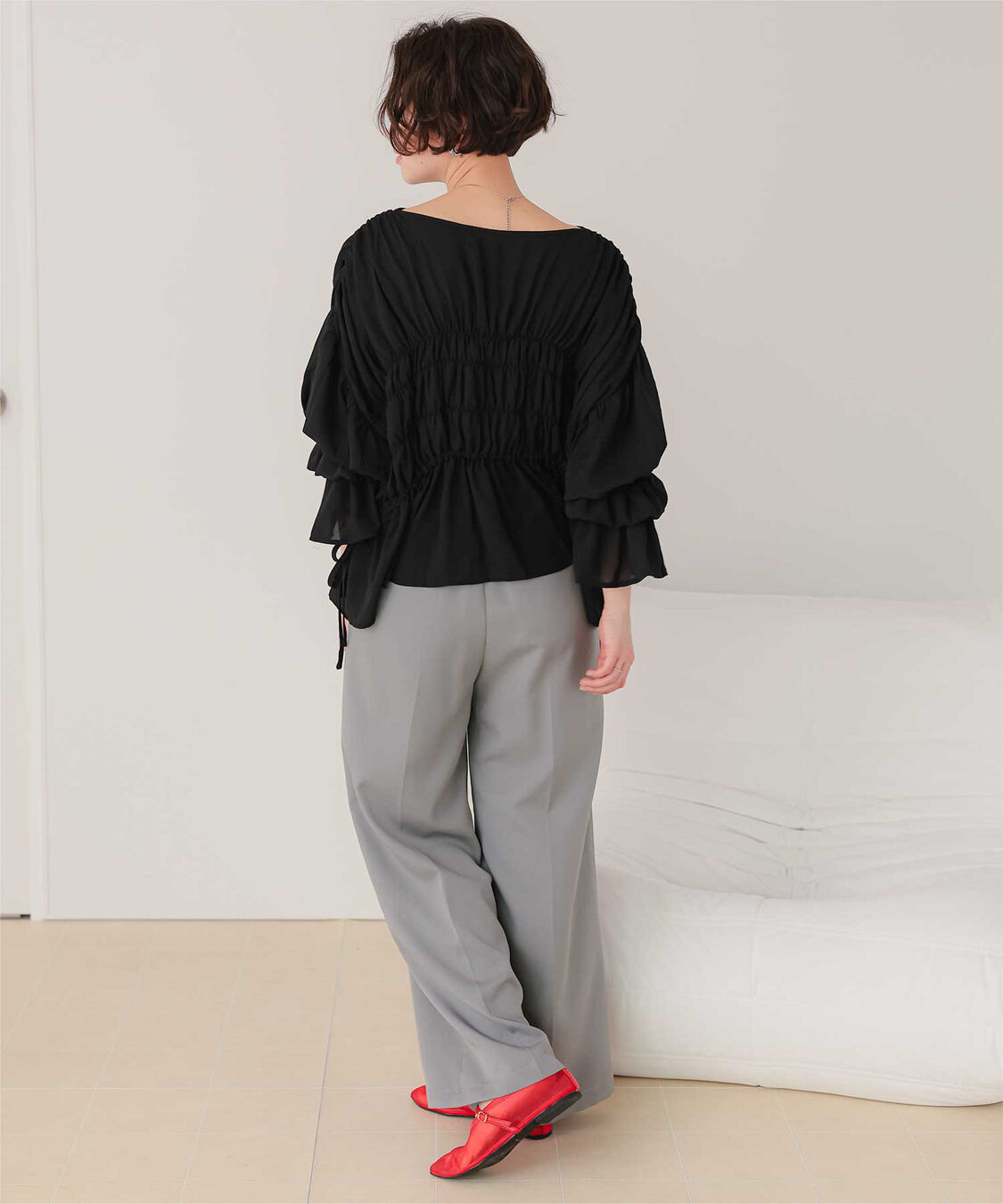 titivate「ｼｬｰﾘﾝｸﾞｷﾞｬｻﾞｰﾎﾞﾘｭｰﾑﾌﾞﾗｳｽ」|シャツ・ブラウス|