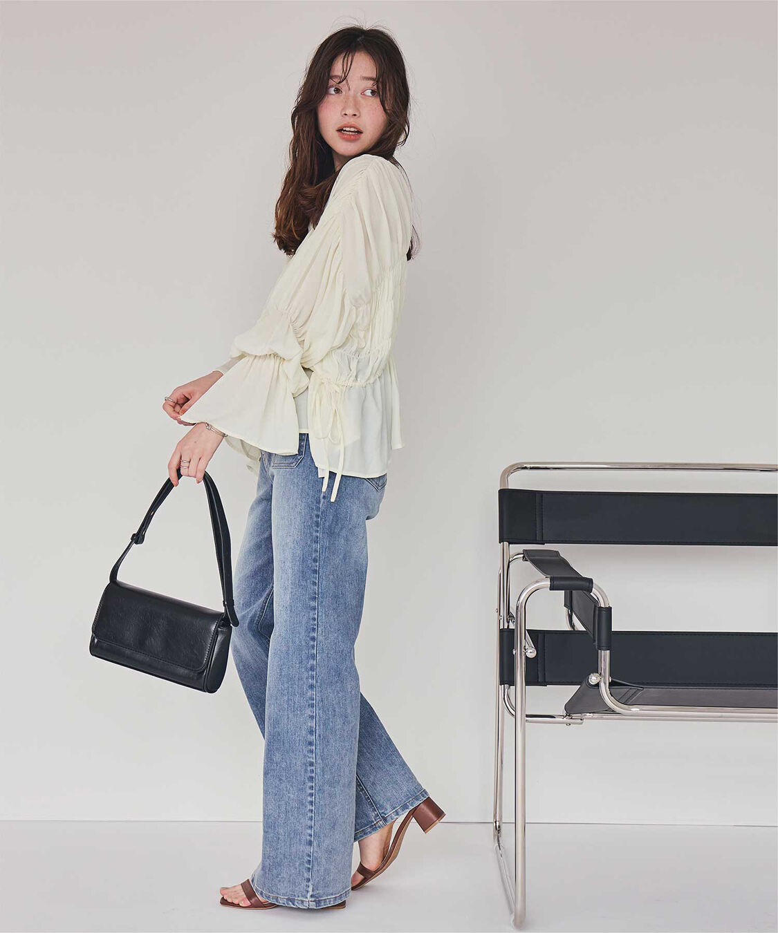 titivate「ｼｬｰﾘﾝｸﾞｷﾞｬｻﾞｰﾎﾞﾘｭｰﾑﾌﾞﾗｳｽ」|シャツ・ブラウス|