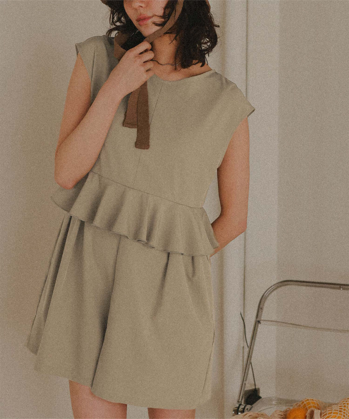 titivate「ペプラムフレアデザインオールインワン/ワンピース水着」|コンビネゾン|