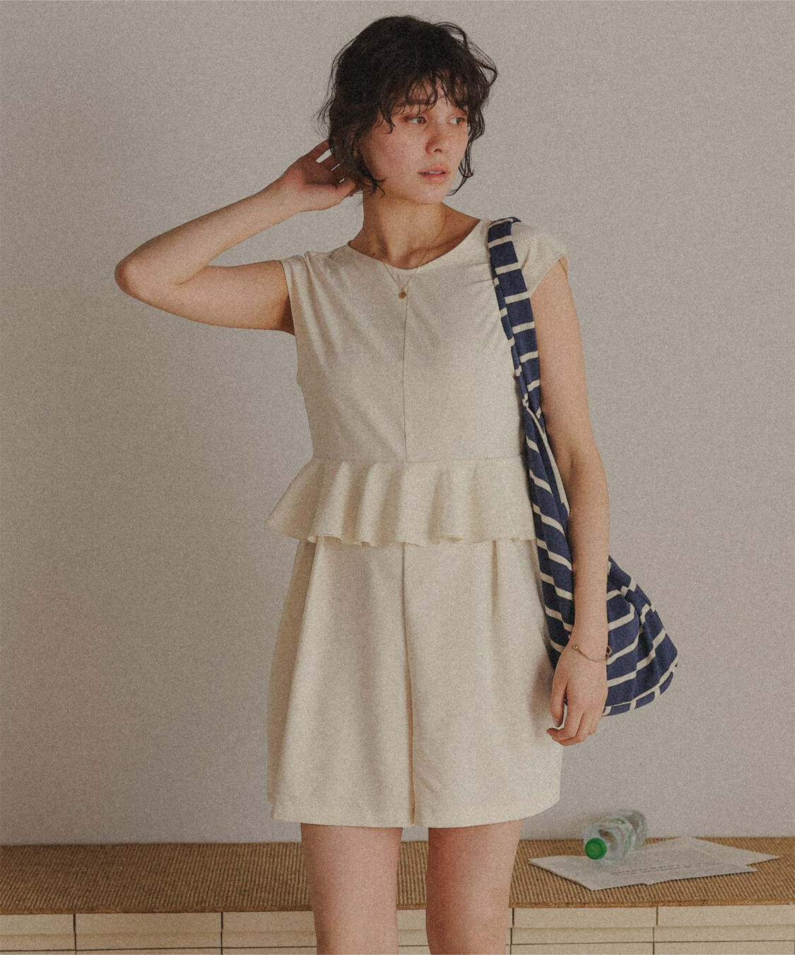 titivate「ペプラムフレアデザインオールインワン/ワンピース水着」|コンビネゾン|