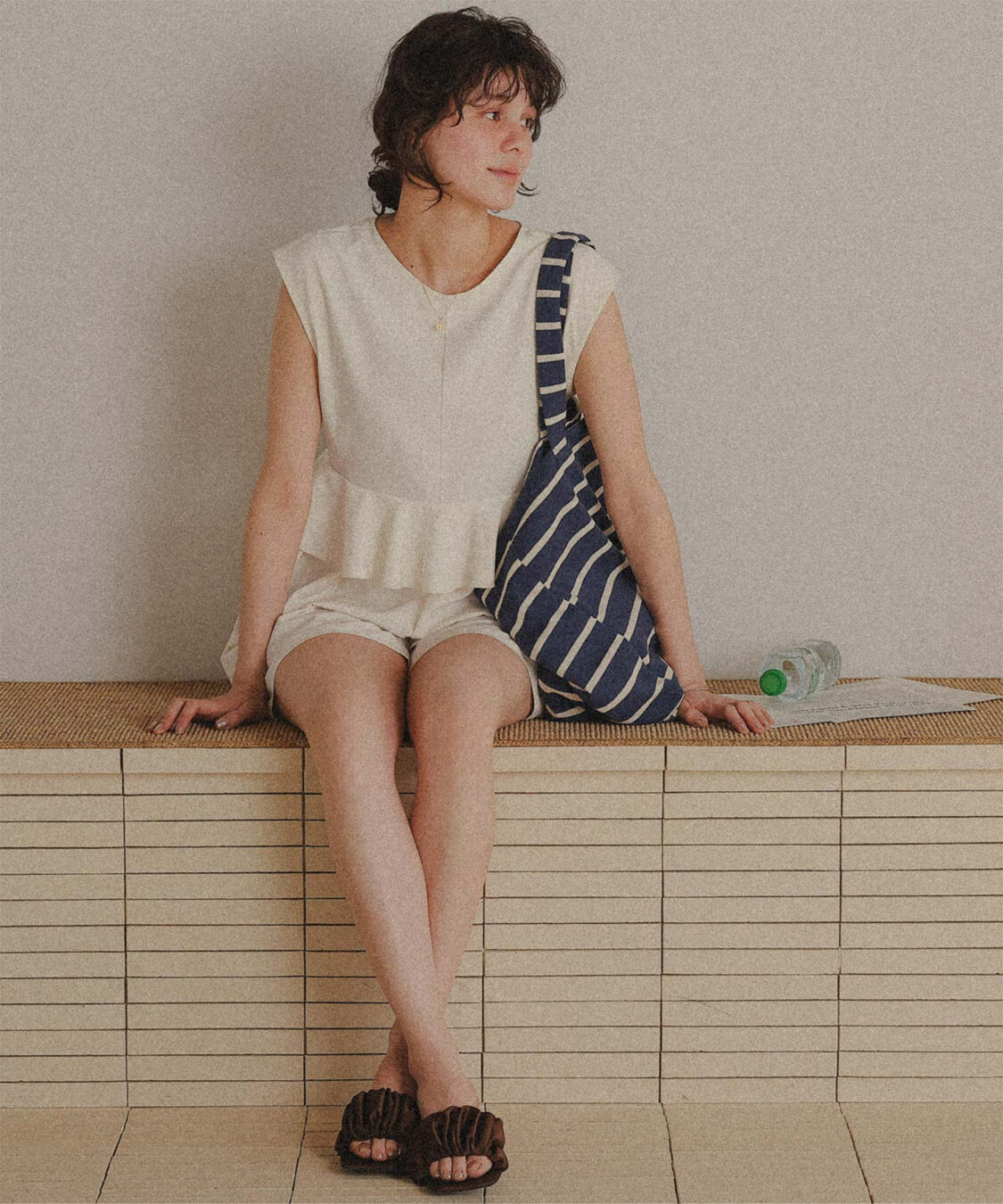 titivate「ペプラムフレアデザインオールインワン/ワンピース水着」|コンビネゾン|