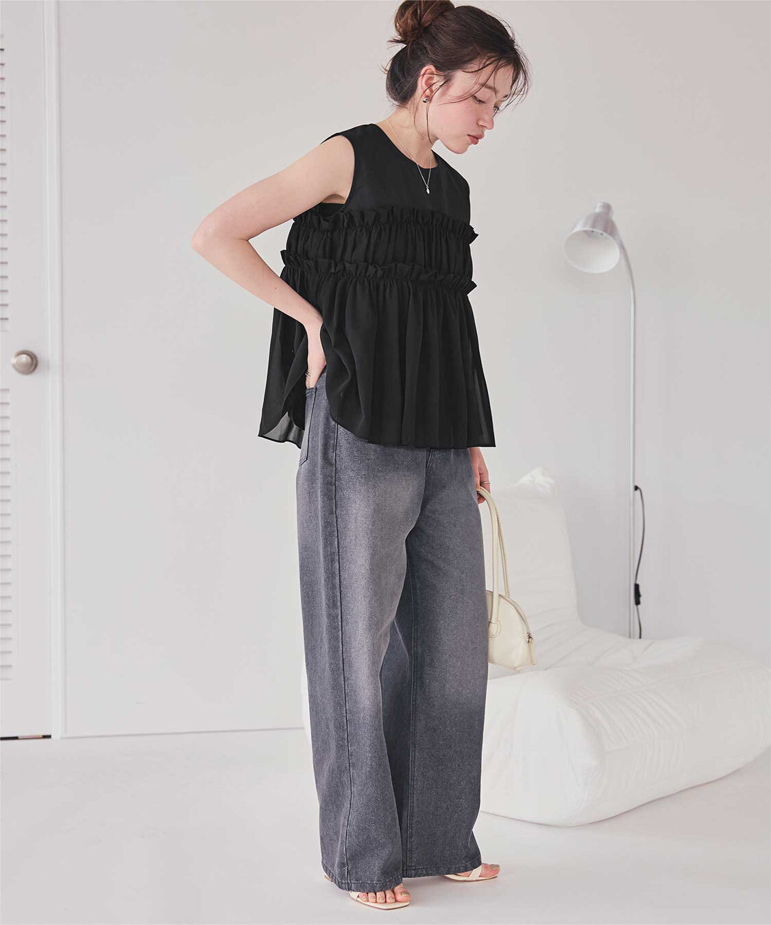 titivate「シフォンフリルドッキングトップス」|Tシャツ・カットソー|