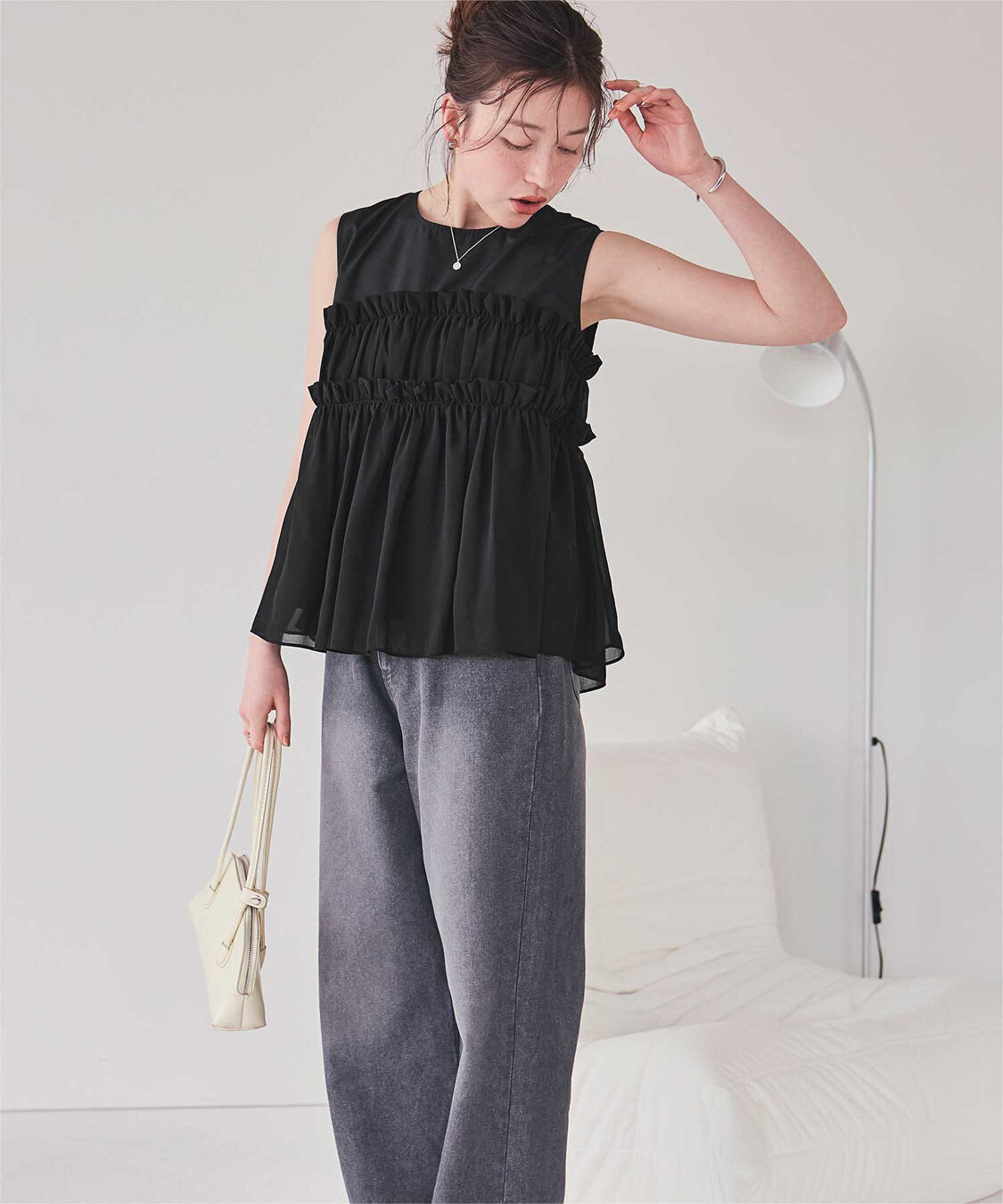 titivate「シフォンフリルドッキングトップス」|Tシャツ・カットソー|