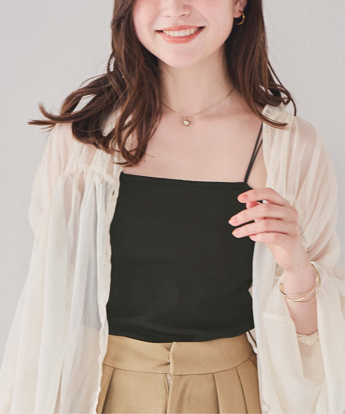 titivate「カップ付きダブルストラップキャミソール」|キャミソール|