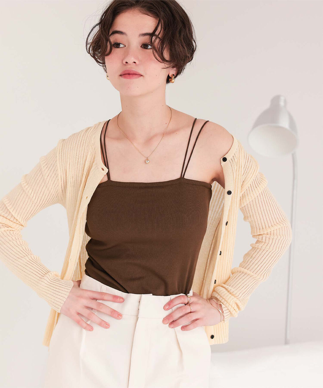 titivate「カップ付きダブルストラップキャミソール」|キャミソール|