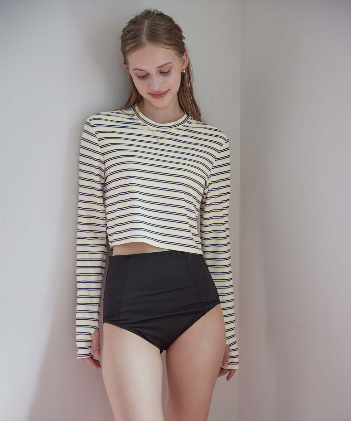 SEA DRESS「3点セット/ショートパンツ&times;カップ付長袖ビキニ/水着」|ビキニ|