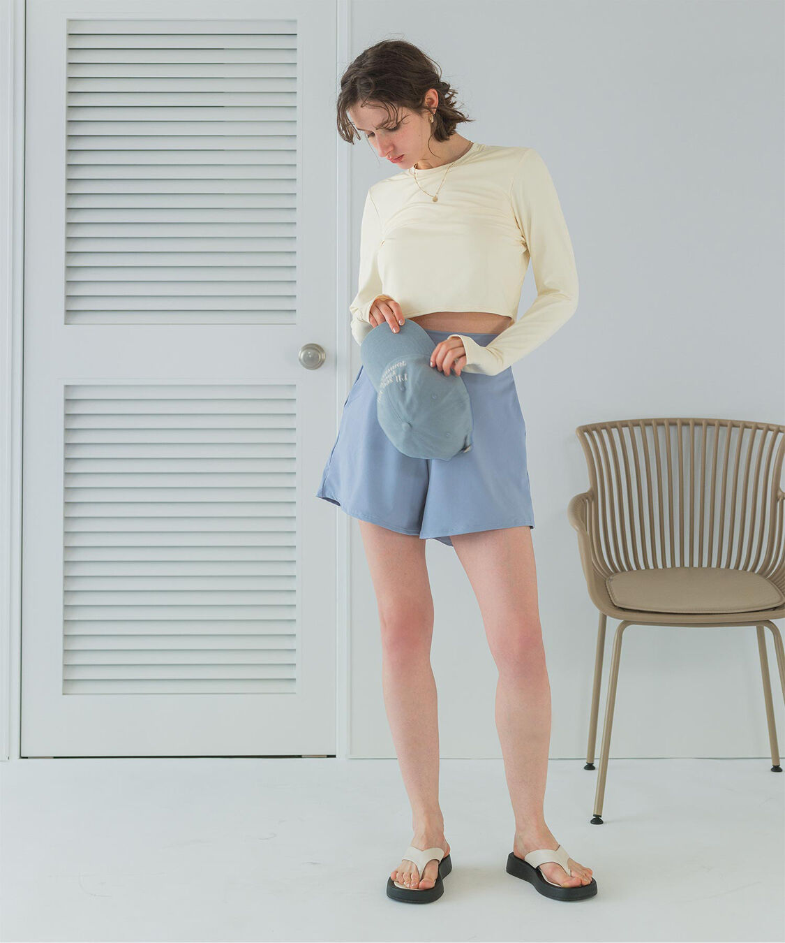 SEA DRESS「3点セット/ショートパンツ&times;カップ付長袖ビキニ/水着」|ビキニ|