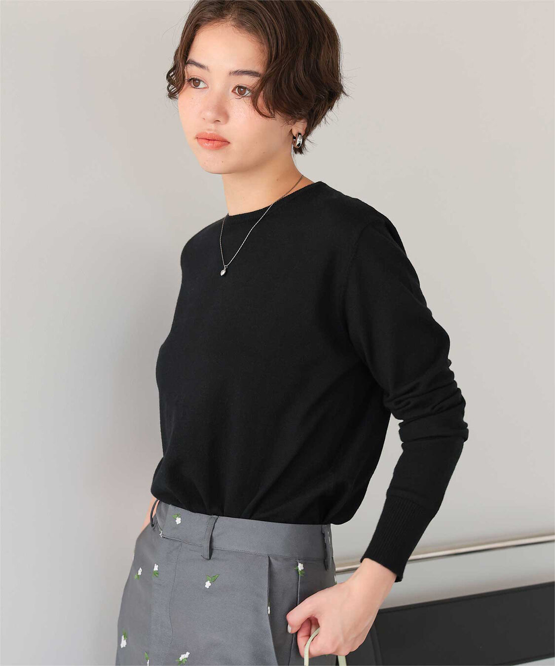 titivate「なめらか手触りカシミヤタッチクルーネックニット」|ニット・セーター|